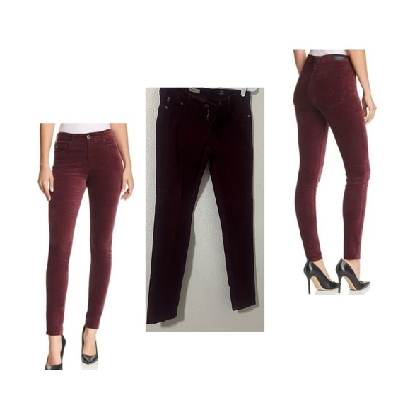 Adriano Goldschmidt Women’s 28R The Legging Super Skinny Corduroy Pants Plum EUC - Picture 1 of 11